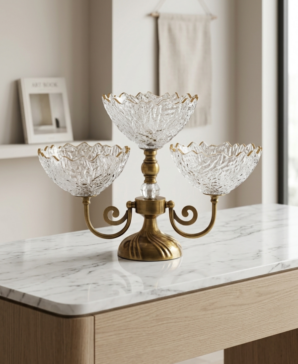 Triple-Tiered Crystal Candelabra