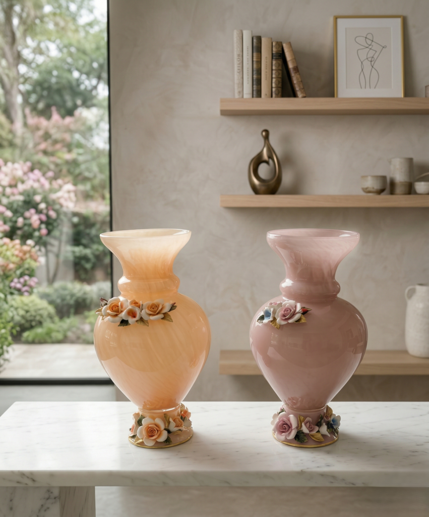 The Gilded Alabaster Roses Vase